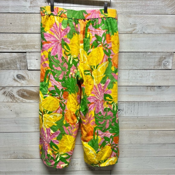 C&C‎ California Pants Womens XL Linen Colorful Floral Tropical Beach Resort - Picture 2 of 11
